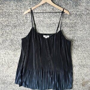 Refinity Cami Tank Top Womens Medium Blue Pleated Ombre Adjustable Strap